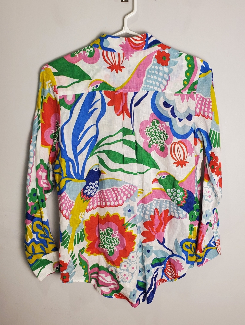 Boden Women's Sienna Linen  Colorful Floral Button-Up Shirt Size 6P - Picture 8 of 15